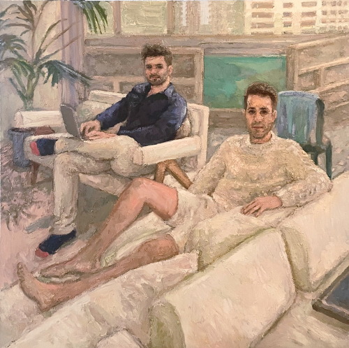 ydrorh:  Oshir and Liran, 2022, oil on canvas, 160x160 cmwww.yisraeldrorhemed.com