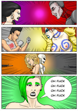 Kate Five vs Symbiote comic Page 192 by cyberkitten01 The battle lines have been drawn!Jung-La and Armstrong Fatbuckle appear courtesy of cosmicbeholder