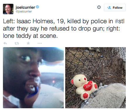 socialjusticekoolaid:  #Every28Hours (1/23/15): Another young Black man has been extrajudicially killed by the police in St Louis. For all the stories I’ve seen of crazed gunman, armed-robbers, and murderers who are taken into custody, why does it seem