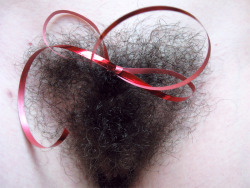 baretobush:  Day 100. I’m not much of a holiday person, but I couldn’t resist the opportunity to tie a piece of red ribbon to my pubic hair. - http://www.baretobush.com/day-100-ribbon