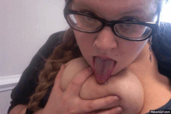 mymindwandershere:  nipple lick gif! aka what I do in my office all day. 