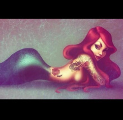 Babeface812:  Mermaid Tattoo Redhead On We Heart It. Http://Weheartit.com/Entry/89158535