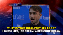 comedycentral:  &ldquo;You’re not supposed to eat Americone Dream after sex. You’re supposed to eat it during sex. That’s what the waffle cone pieces are for, they’re ribbed for your pleasure.” -Stephen Colbert
