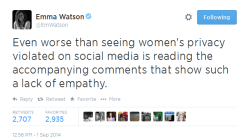 aryeastark:  Emma Watson’s tweet about leaked pictures x 