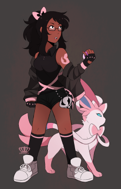 drew myself as a team skull adminmy job is taking care of the pokemon, both our own and the ones we steal