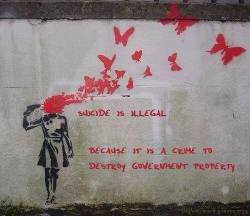 human-timelord-metacrisis:    this is why i love banksy.   i mean do you see this shit  this stuff is deep  i mean if he grafittis on your building your property value actually goes up  holy  mother  of  fuck    