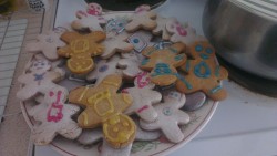 Josh and I made gingerbread men&hellip; Gingerbread zombies, and gingerbread Cybermen!!