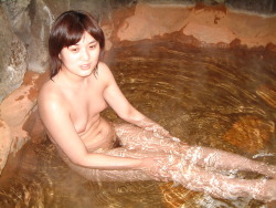 Japanese woman at the onsen.