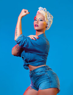 open-plan-infinity:  Amber Rose for Paper Magazine as feminist icons - Rosie the Riveter, Pussy Riot, Marlene Dietrich, Gloria Steinem and Dorothy Pitman Hughes 