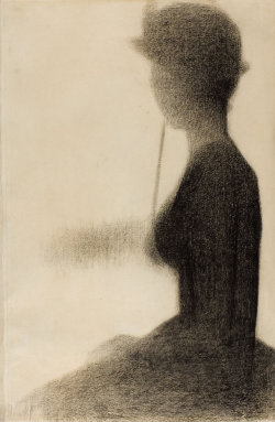 arthistoryeveryday:  Seated woman with a Parasol (study for La Grande Jatte) by Georges Seurat, 1884/85 