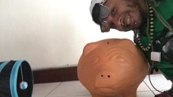 Giant piggy bank aka marrano saving up to buy me a bus any donations will be appreciated and gladly received 🤓🙏🏻 #donate #donations #bussavings #piggybank #marrano #bank