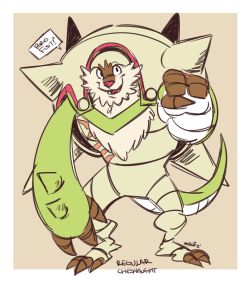 z0mbiraptor:  Crown was planning to do the meme of pokemon sub species thing where you crossbreed any pokemon you like with other pokemon to breed with. So I was inspired that she is going to do it. I had to pick my precious baby gen 6th Chesnaught! So