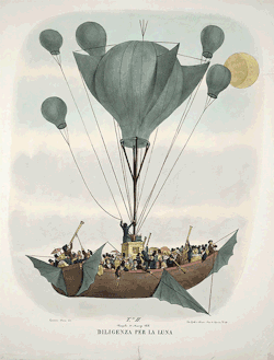 smithsonian:  Sorry pal, you’re not getting that hat back.  In 1835, writer Richard A. Locke at the New York Sun claimed an astronomer had discovered life on the moon. Locke suggested an expedition in a ship supported by hydrogen balloons.  This