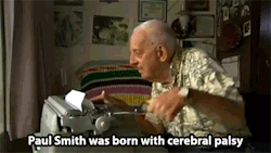 huffingtonpost:  This Man With Severe Cerebral Palsy Created Mind-Blowing Art Using Just A Typewriter Last year, 22-time Emmy award-winning reporter John Stofflet posted this news video he created for KING-TV in 2004, featuring Paul Smith and his artistic