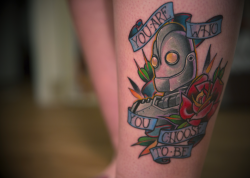 fuckyeahtattoos:  This is my Iron Giant tattoo that I’m madly in love with. Done by Josh Avery at Loyalty Tattoos in Clearfield, UT.  