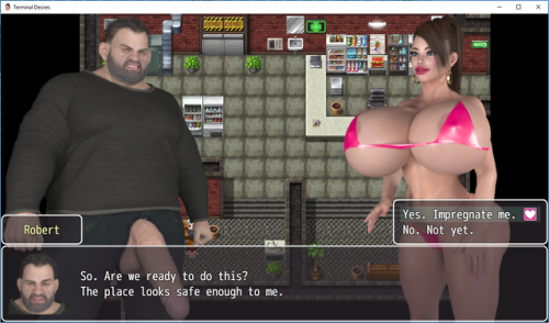 jimjim3dx:   New Patch out for Terminal Desires -  v0.01b Click Here to Download v0.01b (240 MB)    A ‘New Game’ is required for some of the changes to take affect.   Click Here to Visit the Patreon Page    Nothing much new content wise. Primarily