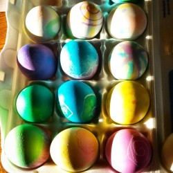 It is that time of year again. Breakfast always tastes better when it is brightly colored! #Spring #breakfast #eggs #easter #easteregg #dye #dyedeggs #art #inspiration #colorful
