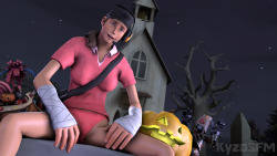 kyzosfm:  Happy Halloween with Femscout (and Mini-Pyrobot)4K Versions (Including Variations)Since Halloween is just around the corner, here’s a little halloween picture with Femscout. Wasn’t too fussed on making one since we don’t technically celebrate