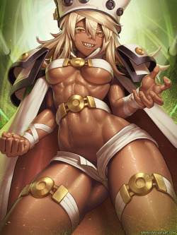 sefuart:  Here’s a wet and sweaty Ramlethal Valentine from Guilty Gear Xrd. Made a couple of semi-NSFW versions too because why not?