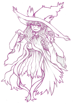 milleart:  school’s been keeping me super-busy lately, so i haven’t really had a lot of time for digital art… but that’s where my trusty pencil and those extremely tedious english classes come in handy! heheh. here’s the mismagius gijinka i