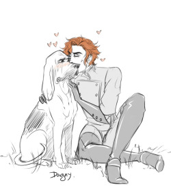 dagnyart:   Julian and his dog Brundle. I love this boy so much!!!! 