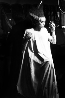  Elsa Lanchester on the set of The Bride
