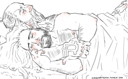 ladynorthstar:  I like to draw them sleeping. a lot. they deserve some cuddly peaceful moments. 