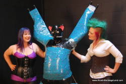 mistressaliceinbondageland: Femdom duck tape kitty bondage threesome featuring Denali Winter and Mistress AliceInBondageLand… this was so much fun to shoot because it is my ALL TIME FAVORITE color of duck tape! 