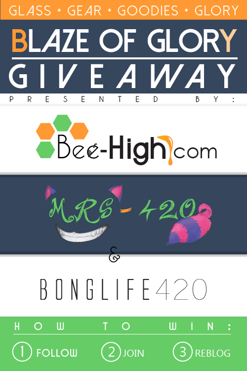 ashighasginger:  bee-high-official:  Blaze of Glory 420 GIVEAWAY   PromoPrizes:Glass - Select ANY item from Bee-High.com for FREEGear - Wear the 1st-ever “Hex Series” Designer T (Bee-High limited edition)Goodies - HUF socks, Deluxe Dabber, A Bucket