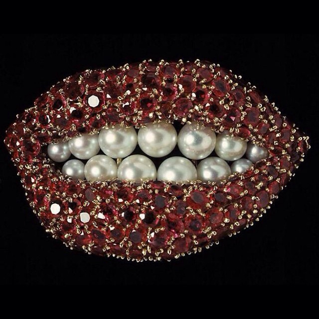 intothedarkuniverse:  Jewelry by Salvador Dali, 1949.  #exquisite #jewels #rubyredlips