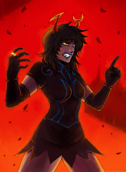 I wanted to draw my own boss ass maniacal Aranea too ! That scene was definitely one of my favorite parts in the flash and it really surprised me. Anyway this was super fun to paint and it came out just how I wanted it to look. 
