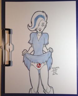 callmepo:  Inktober day 4 - Phantasma ain’t afraid of no Ghostbusters. In fact she is a fan!Inspired by the recent rush of halloween-themed fan arts of the Ghoul School girls on tumblr.