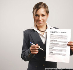 teasinghiscagedcock:doyouwantthetoporbottom:  CHASTITY CONTRACT This agreement is strictly between _________________ and _________________.  The agreement fully releases all rights of ownership of the penis that was once owned by ________________ and