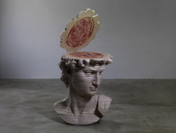 boyirl:  Beijing-based artist Cao Hui has constructed and dissected classical sculptures to reveal raw, fleshy, innards. 