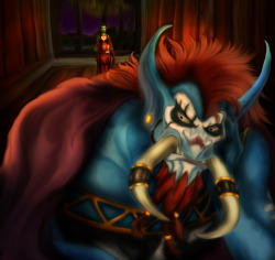 tribeoftrolls:  minstrelofmyths:   A special request from; First place winner Taksparks!Vol’jin! I have to admit I was really nervous about this, in fear that I wouldn’t do the JIN/Warchief justice…. But soon an idea stirred. ( Second pic is the