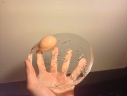 cuntakinte:  fuks:  egg frozen in ice   I thought it was a breast implant