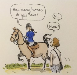 rider-waite: pastel-hutt:  tally-art:  Only the subtlest metaphors on this Tumblr.  This works as a metaphor for children but also it works perfectly well when played totally straight because horse people are actually like this   it literally took me