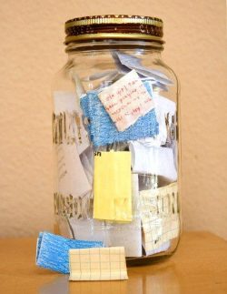 to-witness-my-fitness:  katbot:   “Start on January 1st with an empty jar. Throughout the year write the good things that happened to you on little pieces of paper. On December 31st, open the jar and read all the amazing things that happened to you