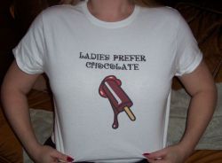 harmonikalifornia:  cuckoldtoys:  Ladies prefer chocolate.   Another shot of my tits in a BBC t-shirt.