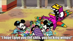 Took this scene from Mickey Mouse’s B-Day Fiesta vid and threw in some image macro magic for the occasion.First one’s from this.Second one’s from this.Third one’s from this.