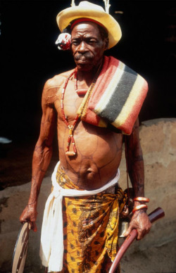 ukpuru:  Titled Igbo man with uli and regalia, Mgbala Agwa. Photo by Herbert Cole, 1983. 