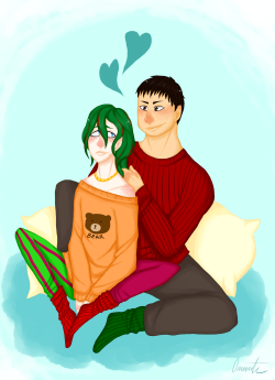 omenatee:  Here’s my part of @yowapeda-secret-santa for @retro-tan !!  Tadomaki being cute in comfy sweaters &lt;3 I hope you like it ! I really enjoyed doing this ^^ 