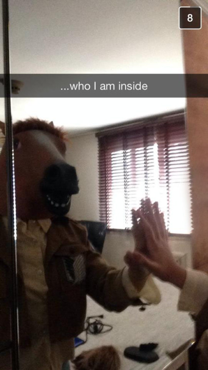 ask-that-cosplay:  Who is that horse I see  Staring straight back at me? When will my reflection show who I am inside?   