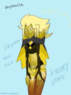 my friend said that some one should make a gemsona based on a kidney stone so there she is shes disgusting