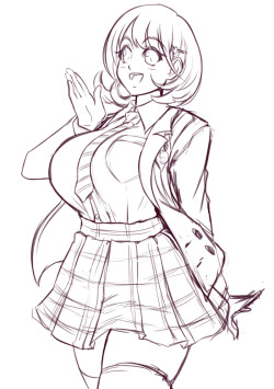 mazu-meh: ULTRA C..err.. I mean, Ryouka from Occultic;Nine. That anime I’m probably not going to watch, but wanted to draw her because 👀 Sketch is from a couple of weeks ago, but posting anyway because I don’t think I’ll colour it. 