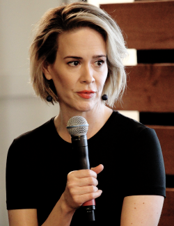 fionagoddess:   Sarah Paulson speaks onstage with Vanity Fair’s Ned Zeman during Vanity Fair Social Club’s ‘In Conversation with Sarah Paulson’ panel at WeWork on September 19, 2015 in Los Angeles, California. 