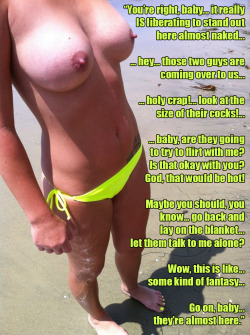 overwhelmed-by-eroticism:  Captioned this submission… gotta love a nude beach!