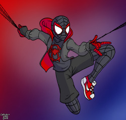 captaintaco2345:  The new Into the Spiderverse movie looks rad, so I drew Miles Morales Spiderman as he appears in the movie  Just reblogging some old stuff I really liked