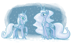 king-kakapo:   Alternate design of Luna with a snow theme.an ice theme is something else entirely.  /mlp/ draw thread request. July 31, 2013. Completed in around 2 hours 30 minutes. 