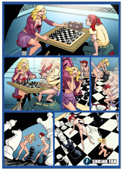 shrinkfan:  Shrink Chess Checkmate  Sam (the most sadistic but popular girl in school) took great pleasure in bullying Paper (the shyest and nerdiest girl in school). One day, Sam found Paper playing chess with herself and got an idea. Using her magic